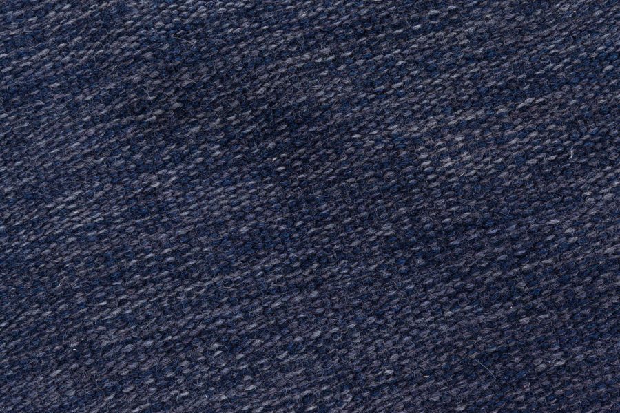 Vintage Swedish Flat-Weave Rug in Deep Indigo BB8606