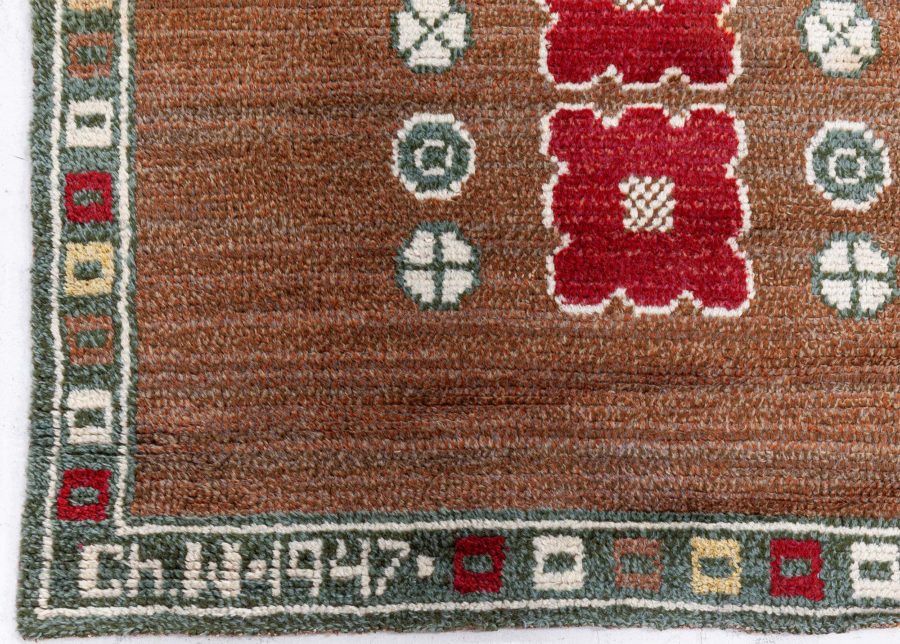 Swedish Pile Rug With Initials Ch W BB8608