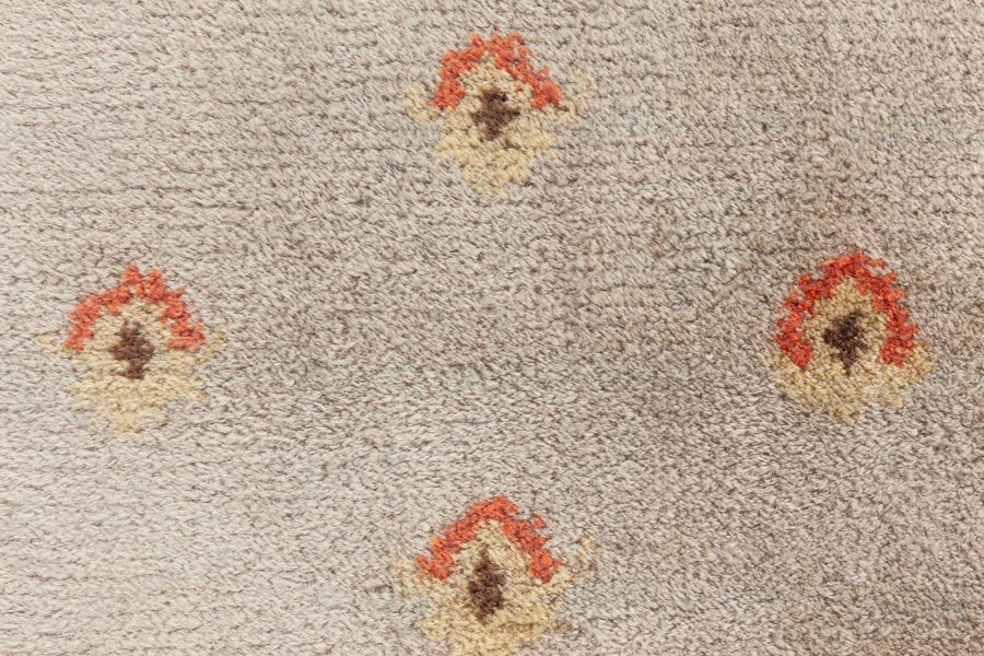 Vintage Finnish Hand-Knotted Wool Pile Rug BB8609