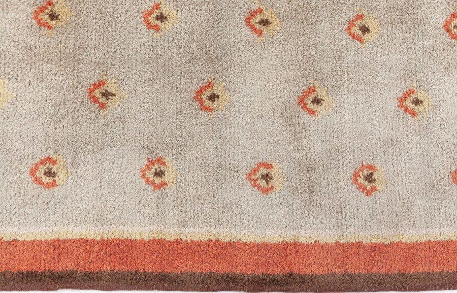 Vintage Finnish Hand-Knotted Wool Pile Rug BB8609