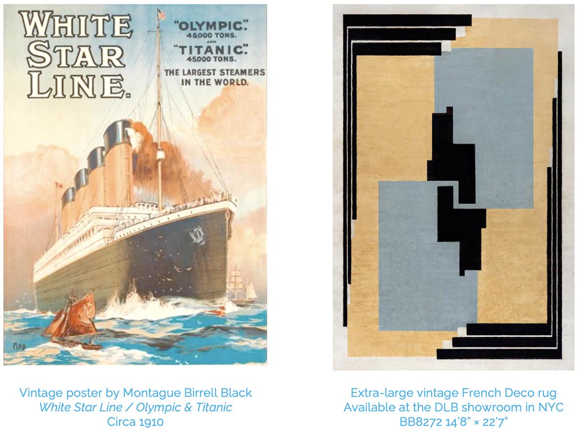Extra-large vintage French Deco rug Available at the DLB showroom in NYC BB8272 14’8” × 22’7”