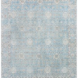 Antique Tabriz Persian Allover Floral Ivory Hand-Knotted Wool Rug – Circa 1930 BB8622
