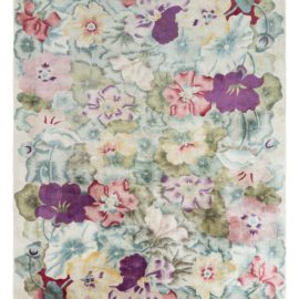 Vintage Chinese Floral Cream Hand-Knotted Wool Rug BB8629