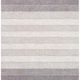 Mid-Century Swedish Striped Light Gray Flatweave Wool Rug BB8607