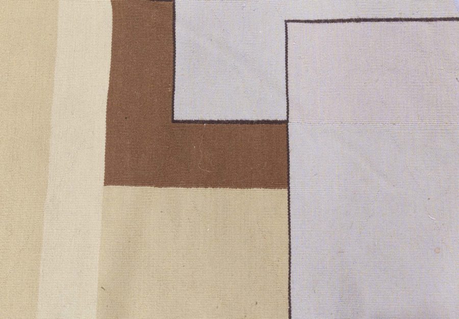 Deco Flat Weave Runner Inspired by Frank Lloyd Wright Design N12796