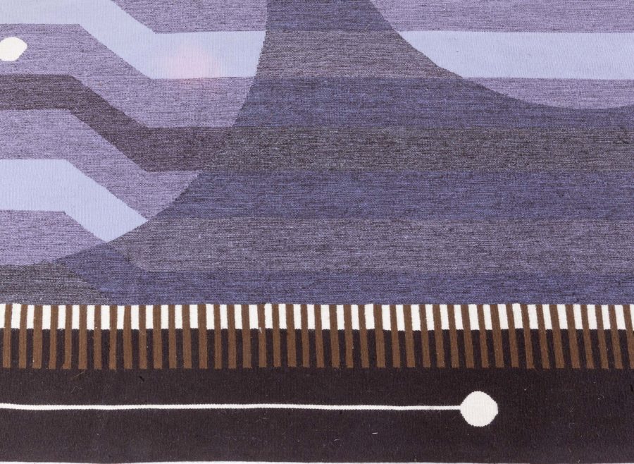 Deco Flat Weave Runner Inspired by Frank Lloyd Wright Design N12796