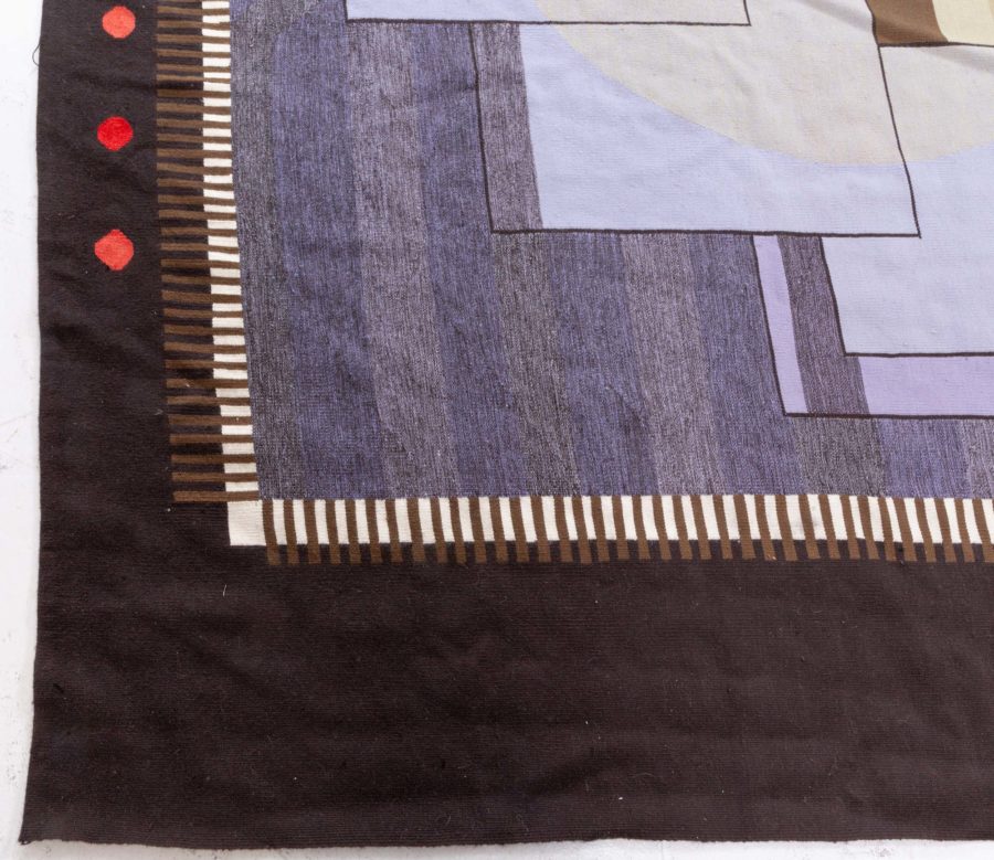 Deco Flat Weave Runner Inspired by Frank Lloyd Wright Design N12796