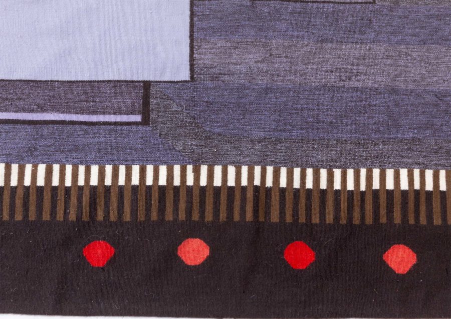 Deco Flat Weave Runner Inspired by Frank Lloyd Wright Design N12796
