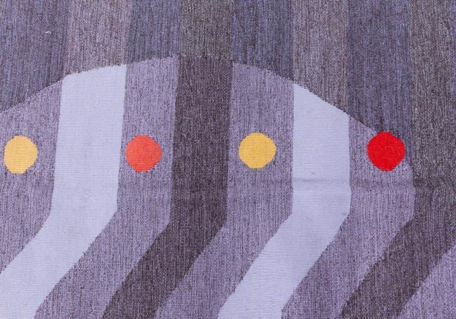 Deco Flat Weave Runner Inspired by Frank Lloyd Wright Design N12796