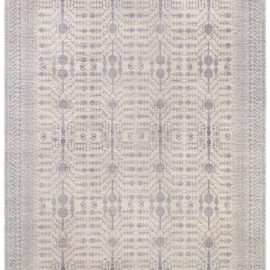 Floral-Inspired Traditional Rug Fruit And Branch Motif Light Beige With Gray Oversized Handmade Wool “Pomona” N12811