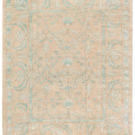 Vintage Arts & Crafts Floral Warm Tan With Pale Sand Hand-Knotted Wool Rug BB8637