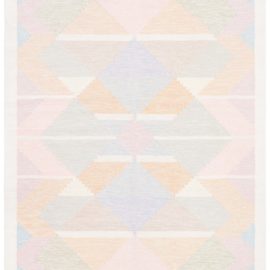 Swedish Vintage Geometric Cream Beige Flatweave Wool Rug By Agda Osterberg BB8639
