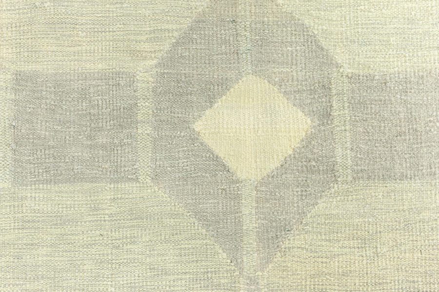 Vintage Indian Dhurrie Rug in Shades of Green and Beige BB8657