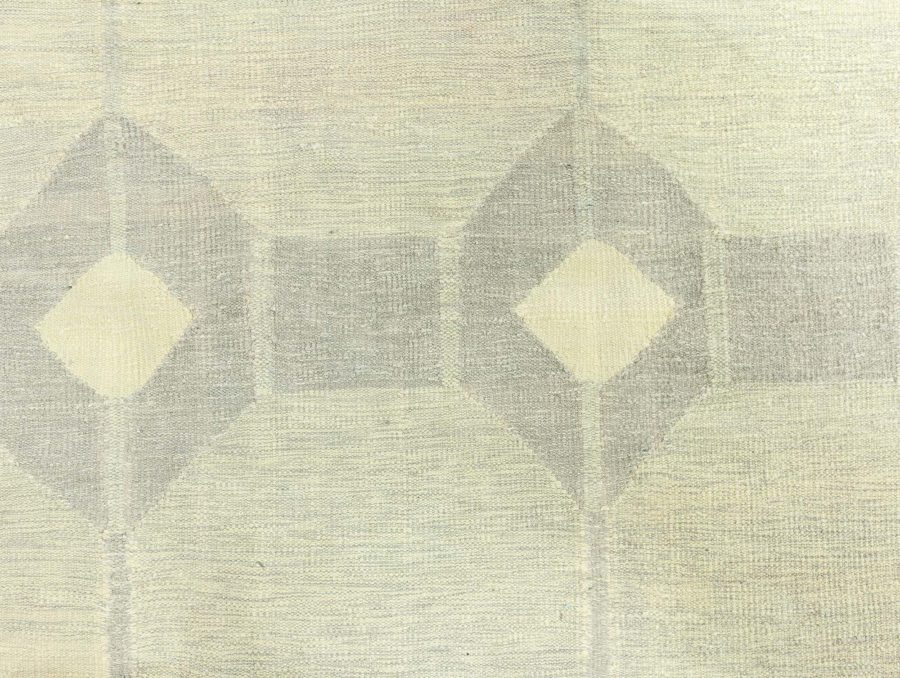 Vintage Indian Dhurrie Rug in Shades of Green and Beige BB8657