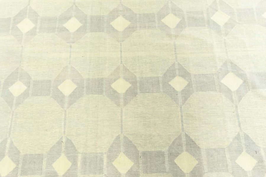 Vintage Indian Dhurrie Rug in Shades of Green and Beige BB8657