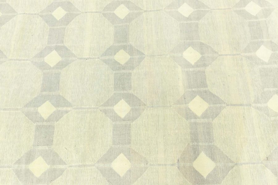 Vintage Indian Dhurrie Rug in Shades of Green and Beige BB8657