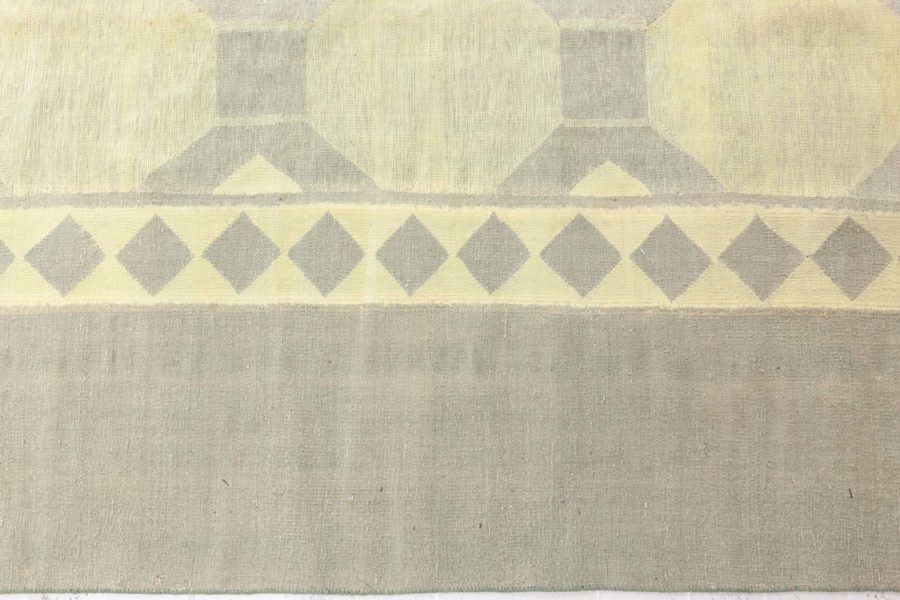 Vintage Indian Dhurrie Rug in Shades of Green and Beige BB8657