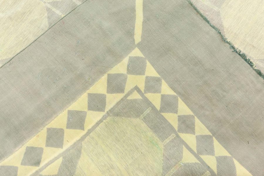 Vintage Indian Dhurrie Rug in Shades of Green and Beige BB8657