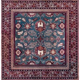 Antique Agra Indian Floral Allover Cream Hand-Knotted Wool Rug – Circa 1935 BB8687