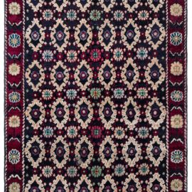 Antique Agra Indian Floral Allover Cream Beige Hand-Knotted Wool Rug – Circa 1930 BB8688