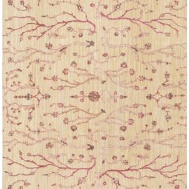 Amritsar Indian Antique Allover Floral Warm Tan Hand-Knotted Wool Carpet(Fragment) – Circa 1920 (Fragment) BB8646