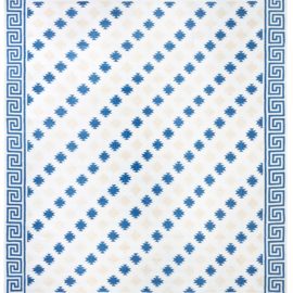 Dhurrie Modern Starburst Geometric Cream And Light Blue Handmade Rug “Astra” N12828
