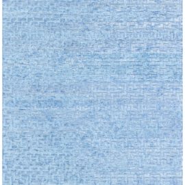 Geometric Contemporary Labyrinth Light Blue Handmade Silk Carpet azure “Azure Labyrinth” N12817
