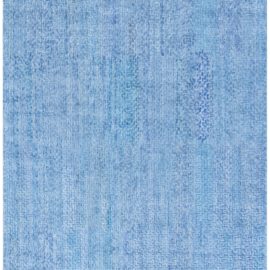 Abstract Contemporary Greek Key Light Blue Hand-Knotted Silk Rug aegean “Aegean Key” N12808