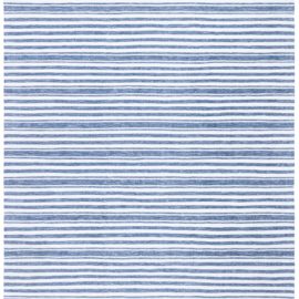 Vintage Dhurrie White And Light Blue Hand-Knotted Rug BB8667