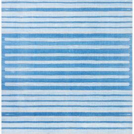 Indian Dhurrie Mid-Century Striped White Flatweave Cotton Rug BB8652