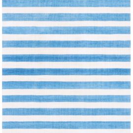 Indian Dhurrie Vintage Striped White And Light Blue Flatweave Cotton Rug BB8649