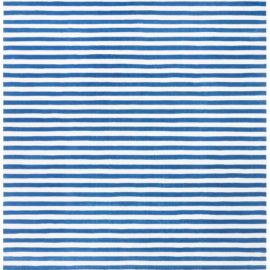 Vintage Indian Dhurrie Striped White And Light Blue Flatweave Cotton Rug BB8655