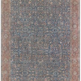 Antique Tabriz Persian Allover Floral Rug In Classic Taupe Hand-Knotted Wool – Circa 1920 BB8731