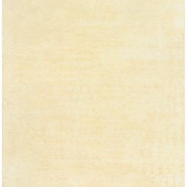 Modern Hand-Knotted Solid Cream Beige Cotton Rug “Aube” N12832