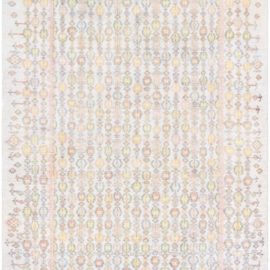 Agra Indian Antique Allover Floral Soft Beige Hand-Knotted Cotton Rug – Circa 1940 BB8725