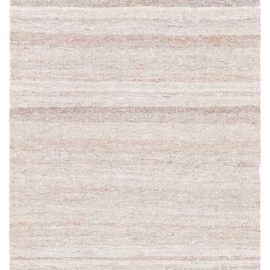 Vintage Striped Soft Beige Hand-Knotted Wool Runner Persian BB8716