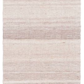 Vintage Soft Beige Striped Hand-Knotted Wool Runner – Persian BB8719
