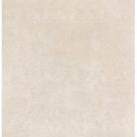 Vintage Chinese Art Deco Geometric Cream Beige Hand-Knotted Wool Rug (Fragment) BB8711