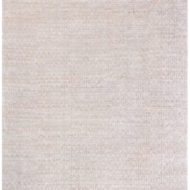 Modern Geometric Soft Beige Handmade Wool Rug “Trillium” N12834
