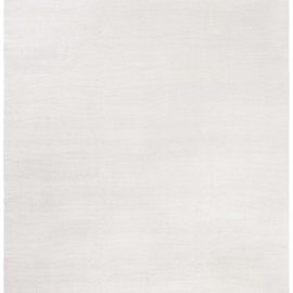 Modern Flatweave Solid Soft White Hand-Knotted Wool Rug “Nuage” N12836