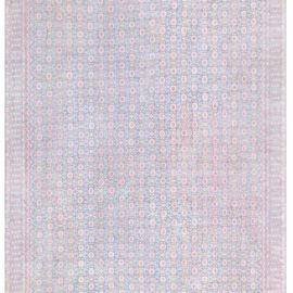 Antique Agra Indian Allover Floral Light Gray Hand-Knotted Cotton Carpet – Circa 1900 BB8710