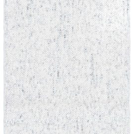 Modern Flatweave Solid Soft White Handmade Wool Runner “Sterling” N12848