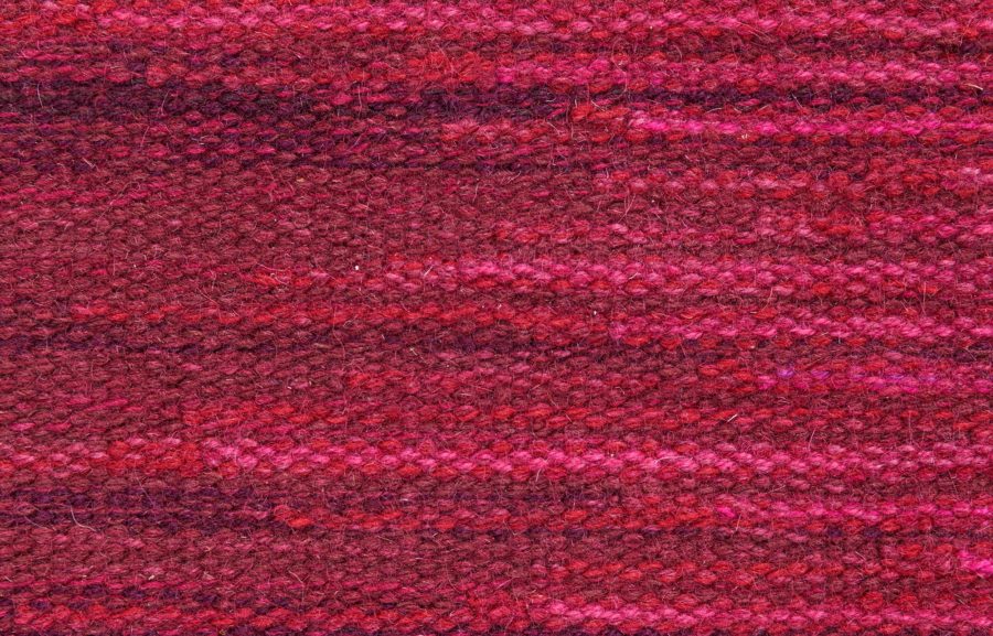 Swedish Flat Woven Rug Signed Eero Koivisto, Birgitta Svensson Claesson Koivisto Rune AB MMF “Forell, Cerise” BB8804