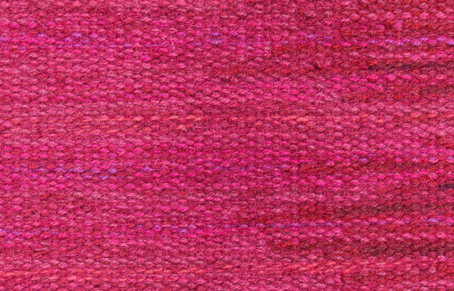 Swedish Flat Woven Rug Signed Eero Koivisto, Birgitta Svensson Claesson Koivisto Rune AB MMF “Forell, Cerise” BB8804