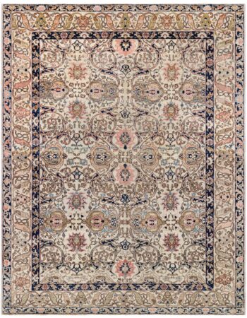 Meshad Persian Antique Allover Floral Light Beige Hand-Knotted Wool Rug – Circa 1880 BB7318 Meshad Persian Antique Allover Floral Light Beige Hand-Knotted Wool Rug – Circa 1880 BB7318