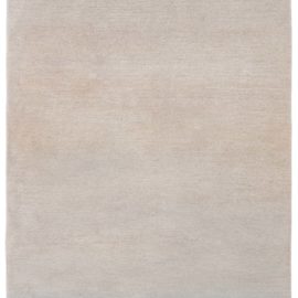 Contemporary Solid Light Gray Hand-Knotted Runner “Silica Mist” N12875