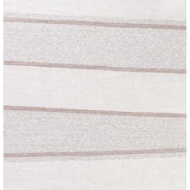Modern Hand-Knotted Striped Cream With Classic Taupe Handmade Wool Rug “Alpine” N12876