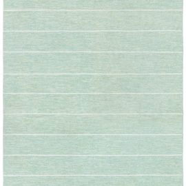 Scandinavian Mid-Century Striped Mint Flatweave Wool Rug BB8806