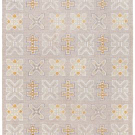 Mid-Century Scandinavian Geometric Classic Taupe Flatweave Wool Rug BB8805