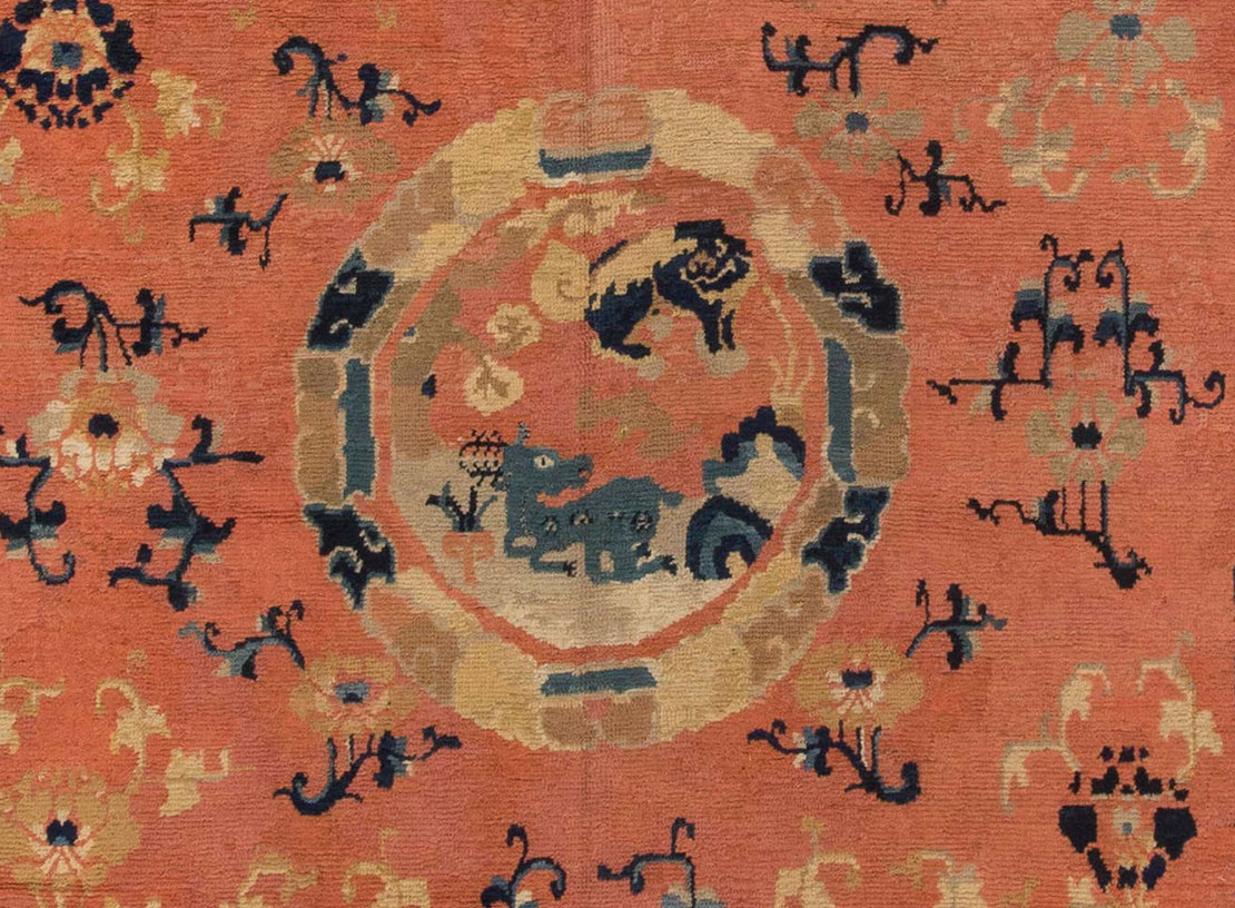 19th Century Chinese Handmade Wool Carpet from Doris Leslie Blau collection BB2794